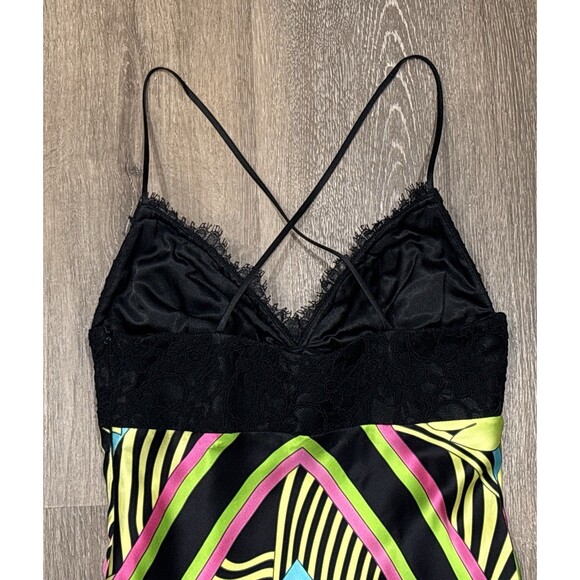 Vintage Cache Dress 4 Silk Satin Floral Maxi Y2K 90s Gown Prom Flared Hem - Picture 14 of 16